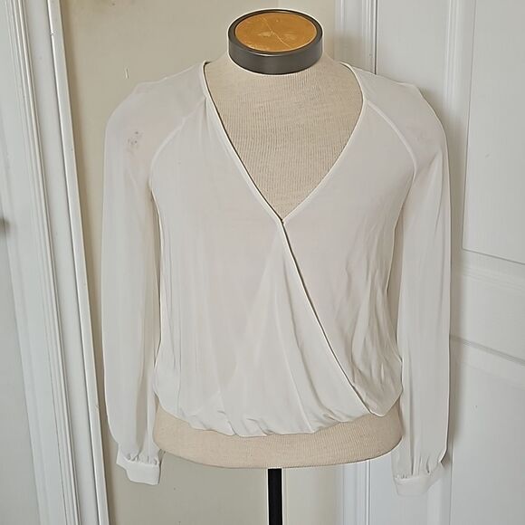 Marciano Women's Puff Sleeves With Elastic Waistband Size Small Off White - Picture 6 of 16